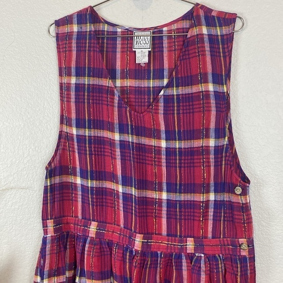 Vintage plaid button side maxi - Picture 3 of 7